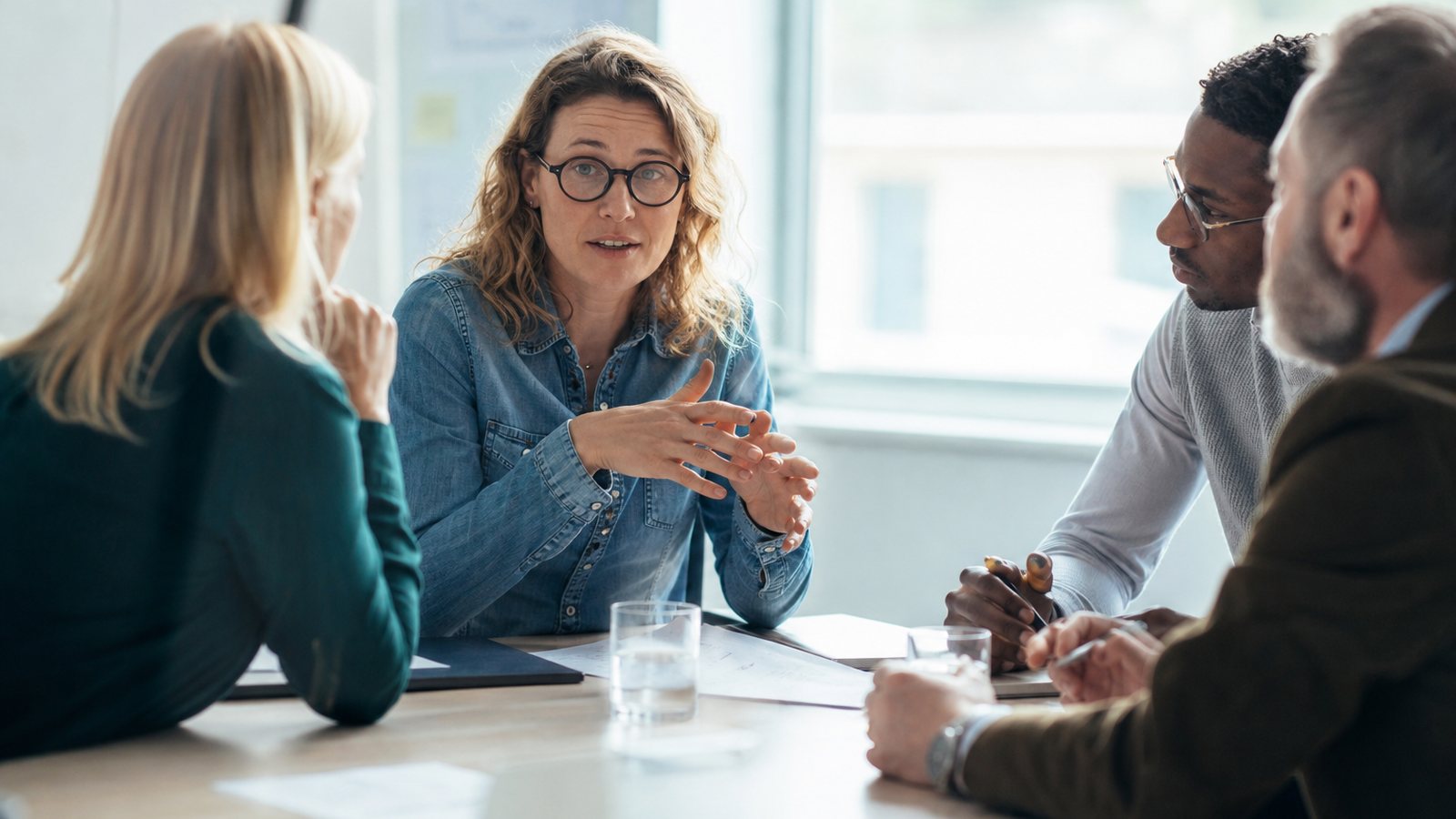 Responsable organisant l'ordre des départs en congés devant un planning d'entreprise