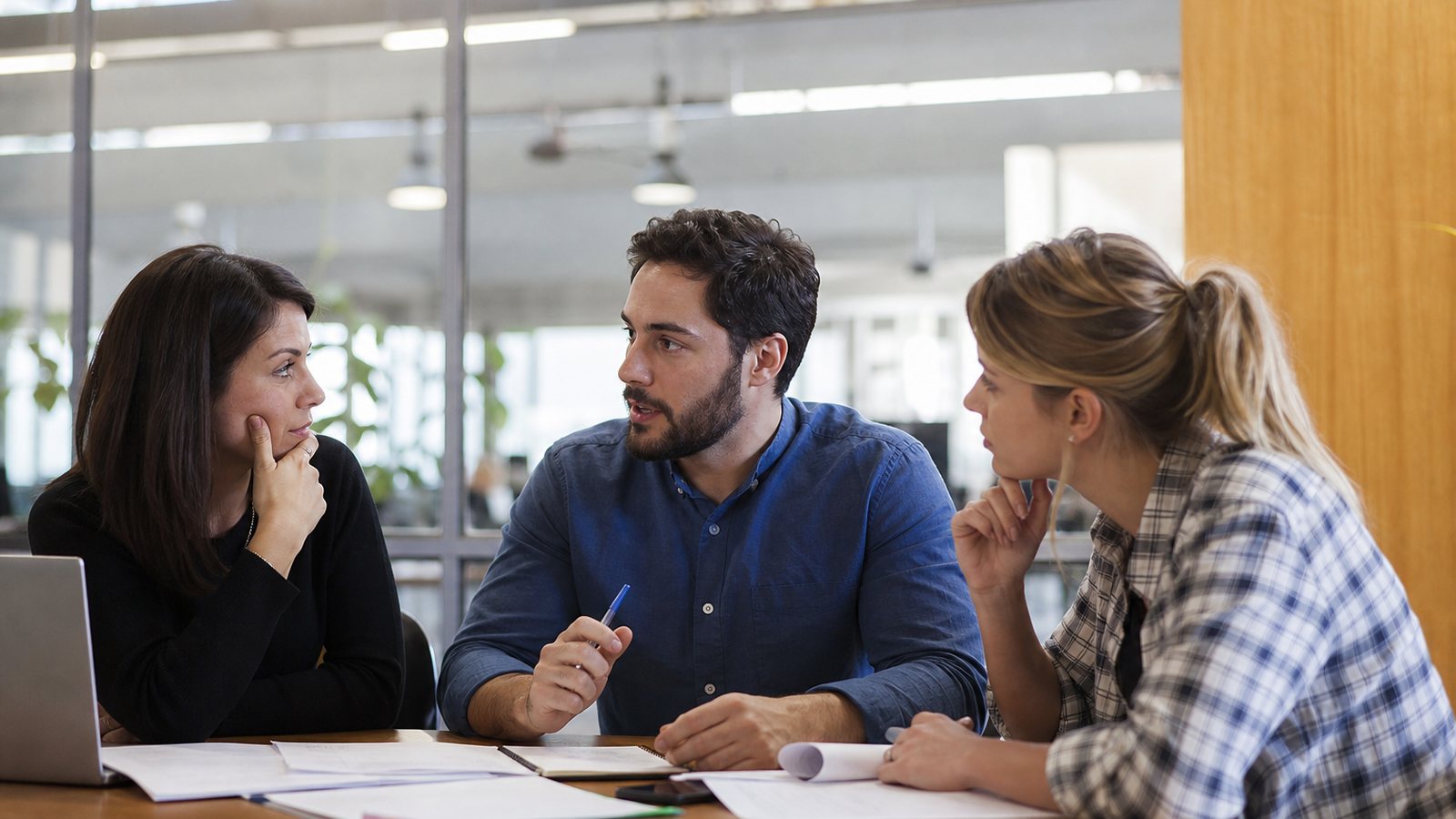 Salarié consultant son compteur de jours de RTT sur un écran au bureau